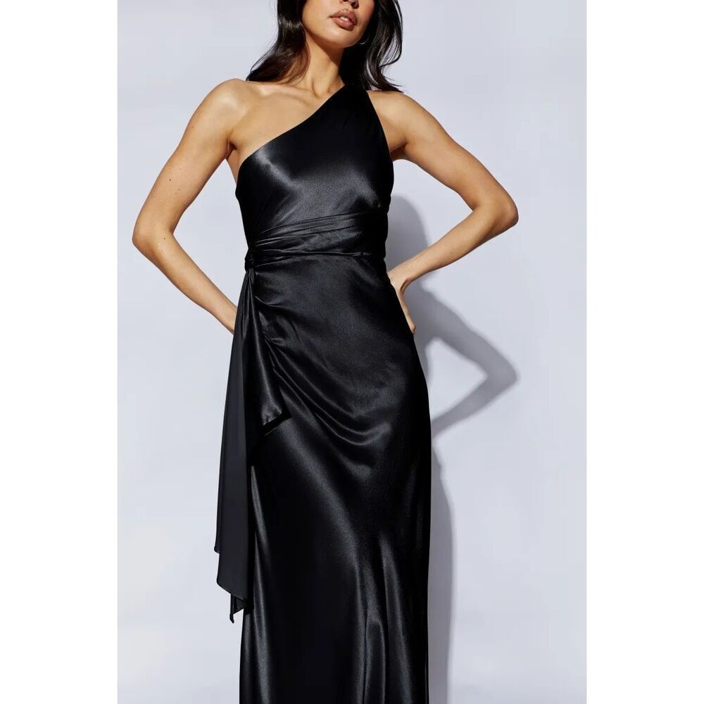 Meshki Calliope One Shoulder Maxi Dress in Black Size XS - Picture 12 of 12